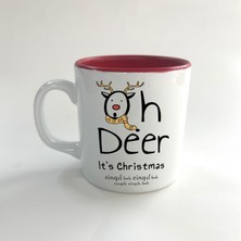 Mor Mürekkep Cingıl Bels Baskılı Kırmızı Multi Yılbaşı Kupası