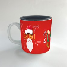 Mor Mürekkep Kişiye Özel Dilekler ile 2024 Tam Tur Baskılı Siyah Multi Yılbaşı Kupası