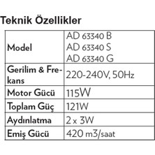 Vestel AD-63340 G Ankastre Davlumbaz