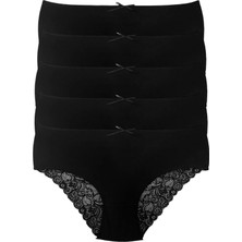 Miss Blue Moon Yüksek Bel Arka Baklava Kesim Dantelli Bato 5'li Külot 5660-3