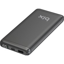 Bix BXPB11 10000MAH 20W Pd Type-C ve Usb-A Scp 22.5W Qc 3.0 18W Çift Çıkışlı LED Ekranlı Powerbank Siyah