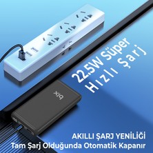 Bix BXPB11 10000MAH 20W Pd Type-C ve Usb-A Scp 22.5W Qc 3.0 18W Çift Çıkışlı LED Ekranlı Powerbank Siyah