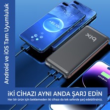 Bix BXPB11 10000MAH 20W Pd Type-C ve Usb-A Scp 22.5W Qc 3.0 18W Çift Çıkışlı LED Ekranlı Powerbank Siyah