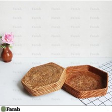 Farah Rattan 2'li Set - El Yapımı Altıgen Rattan Düzenleyici