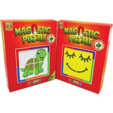 Küpss Manyetik Puzzle Ikili Set (Hayvanlar Puzzle + Suratlar Puzzle) 8 Mıknatıslı Küp