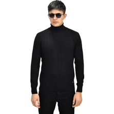 Raymons Siyah Erkek Spor Kazak Balıkçı Yaka Regular Fit R22507 BGL-ST03177