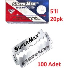  Supermax Blue Diamond 20'li Kartela Tıraş Jileti Çift Kenarlı Double Edge