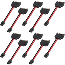 Gorgeous 10 Adet Sata 15PIN Erkek - 6pin Sata Kablosu (Yurt Dışından)