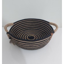 Home Decors By Özlem Hasır Sepet Pamuk Sepet Düzenleyici Organizer Dekorasyon Hediyelik - 22X10 cm