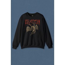 So Cool Unisex Sweatshirt LED Zeppelin Falling Angel Rock Music Baskılı Sweat