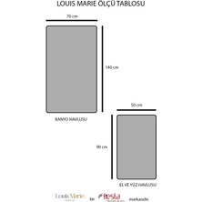 Louis Marie | 50X90 + 70X140  cm | Diamond | %100 Pamuk | Kahve Beyaz | 4'lü | Banyo Havlusu Seti