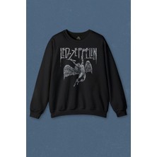So Cool Unisex Sweatshirt LED Zeppelin Falling Angel Rock Music Baskılı Sweat
