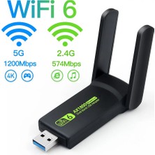 Schulzz 1800 Mbps Wifi6 Usb3.0 Dualband Wifi Adaptörü Freedriver 2.4g/5ghz