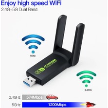 Schulzz 1800 Mbps Wifi6 Usb3.0 Dualband Wifi Adaptörü Freedriver 2.4g/5ghz