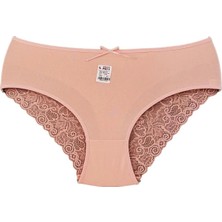Miss Blue Moon Yüksek Bel Arka Baklava Kesim Dantelli Bato 5'Li Külot 5660-2