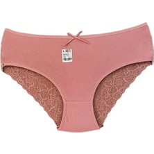Miss Blue Moon Yüksek Bel Arka Baklava Kesim Dantelli Bato 5'Li Külot 5660-2