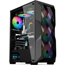 SNT B200 Mid Tower Atx Gaming 4 x Argb x Argb Fanlar ve Kontrolcü Masaüstü Bilgisayar Kasası (POWER YOK)