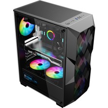 SNT B200 Mid Tower Atx Gaming 4 x Argb x Argb Fanlar ve Kontrolcü Masaüstü Bilgisayar Kasası (POWER YOK)