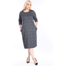 Modayız Çift Cepli Kışlık Büyük Beden Elbise 13C-2485