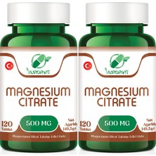 Yurdavit Magnesium Citrate 500 Mg Magnezyum Sitrat 2x120 Tablet