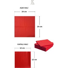 IKEA 50 Adet Şık Sunum, Davet, Yılbaşı Özel Tasarım Peçete Fantastısk Kırmızı Renk 24 X 24 cm Peçete