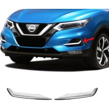 ZNZ Oto Aksesuar Nissan Qashqai Krom Sis Far Çıtası 2 Parça 2017 ve Üzeri Paslanmaz Çelik