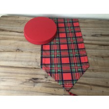 Yılbaşı Ekose Desenli Runner & Supla