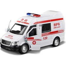 Teenspirit 1/32 Alaşım Ambulans Polis Pres Döküm ve Oyuncak Araçlar Araba Modeli Itfaiye Kamyonu Metal Geri Çekin Ses ve Işık Araba Çocuk Oyuncakları (Yurt Dışından)