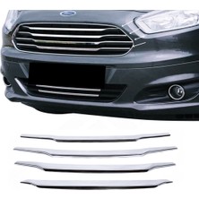 ZNZ Oto Aksesuar Ford Courier Krom Ön Panjur 4 Parça 2014-2018 Arası Paslanmaz Çelik