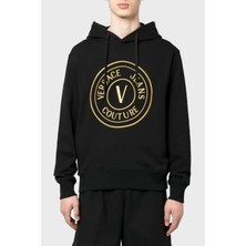 Versace Jeans Couture Pamuklu Loose Fit Kapüşonlu Sweat Erkek Sweat 74GAIT05 CF01T G89