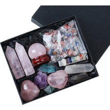 Hermoso Kutu Doğal Kristal Seti Kaba Taşlar Taş Çakıl Mineral, Pembe (Yurt Dışından)