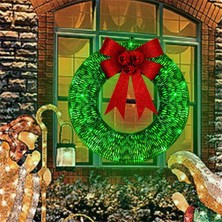 Hermoso Önceden Aydınlatmalı Dış Mekan Noel Çelengi Dekoru, Yeşil Işıklı Noel Çelengi (Yurt Dışından)