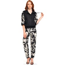 Guitar Kadın Siyah-Beyaz Pantolon HGU23064PNT-SIY/BEY