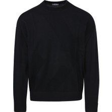 Emporio Armani Erkek Basic Uzun Kollu Logo Nakışlı Siyah Kazak 6R1MX4 1MFVZ-F012