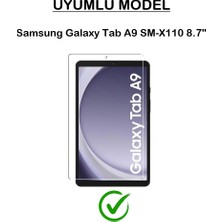 Duhaline Samsung Galaxy Tab A9 SM-X110 8.7" Standlı Tablet Kılıfı + Kırılmaz Ekran Koruyucu+ Dokunmatik Kalem