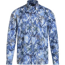 Paul & Shark Erkek Regular Fit Desenli Uzun Kol Mavi Gömlek 23413274J-101