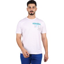 Paul & Shark  Erkek Marka Logo Detaylı Regular Fit Kısa Kollu Beyaz T-Shirt 23411092-010