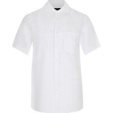 Paul & Shark Erkek Logolu Basic Regular Fit Kısa Kollu Beyaz Gömlek 23413257-010