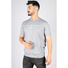 Paul & Shark  Erkek Logolu Basic Regular Fit Kısa Kollu Gri T-Shirt 23411065-930