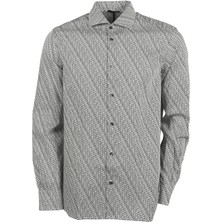 Erkek Marka Logolu Düğmeli Gömlek Yaka Uzun Kollu Lacivert Gömlek 6R1C86 1NMVZ-F085