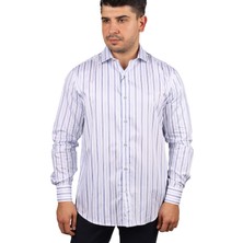 Paul & Shark  Erkek %100 Pamuklu Ince Düğmeli Mavi Gömlek 23413210J-001