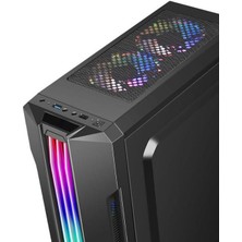 SNT Hunter LS C2 Mid Tower Atx Gaming 2 x Argb Fanlar ve Kontrolcü Dahil Masaüstü Bilgisayar Kasası (POWER YOK)