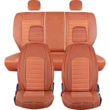 Asya Seat Ateca Uyumlu Lüks Deri Oto Koltuk Kılıfı Ön/arka Set Aysa Seri Tarçın