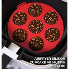 Güncel Çarşı Güncelçarşı Airfryer Ustası 3'lü Pişirme Seti, Silikon Airfryer Pişirme Kağıdı, Bpa Içermez, Yapışmaz Kolay Temizlenir Muffin Cupcake, Iki Bölmeli Silikon Pişirme Kabı