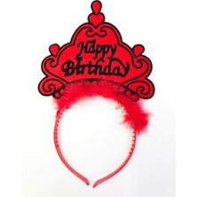 Ece Store Parti Aksesuar Happy Birthday Yazılı Neon Renk Taç 12 Adet