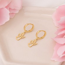 Dkmn Silver 925 Ayar Gümüş Küpe Sallantılı Hareli Melek Küpe