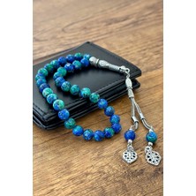 Tesbihkenti 8 mm Azurit Ceyt Doğal Taş Tesbih