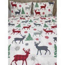 Mert Collection Çarşı Çift Kişilik Kumaş Çarşaf Seti Yılbaşı Desen