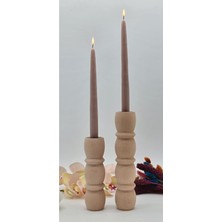 Gizemli Home Natural Wooden 2'li Bubble Şamdan Set