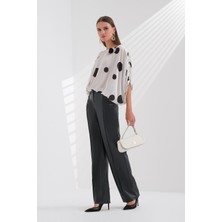 Explosion Kadın Normal Bel Boru Paça Günlük Kullanım Siyah Pantolon EXP42347-SİYAH